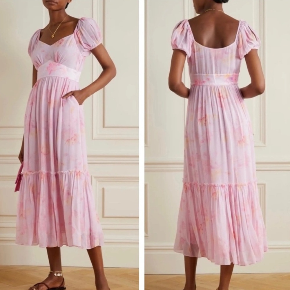 LoveShackFancy Light Pink Midi Dress